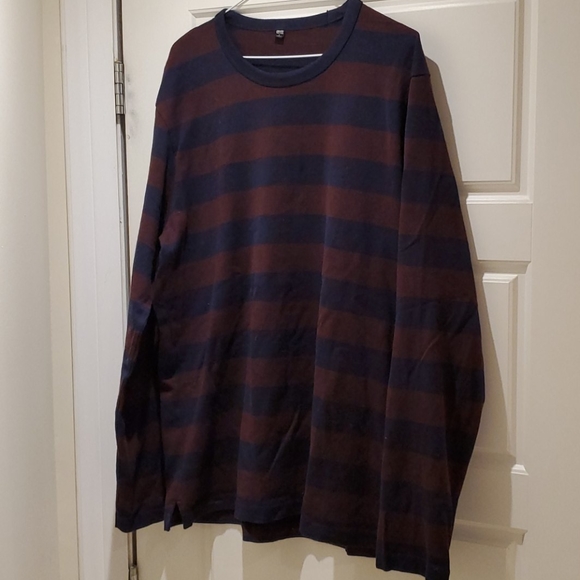 UNIQLO STRIPED LONG SLEEVE SHIRT SIZE L - Picture 1 of 5